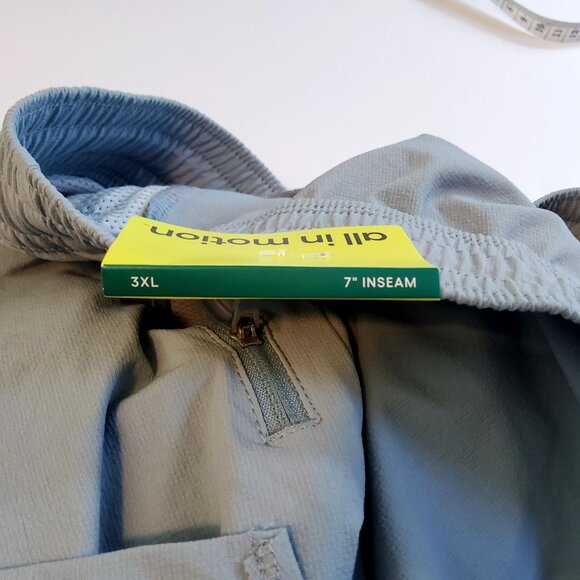 All In Motion Mens 3XL Woven 7" Inseam Shorts Light Blue Two zippered pockets - Picture 3 of 10